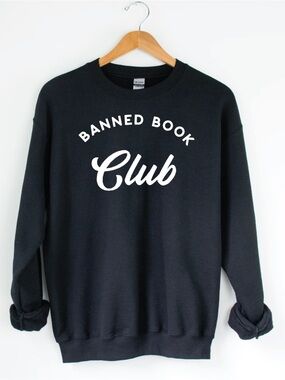 The bookish goods Banned Book Club Sweatshirt crew medium washed black